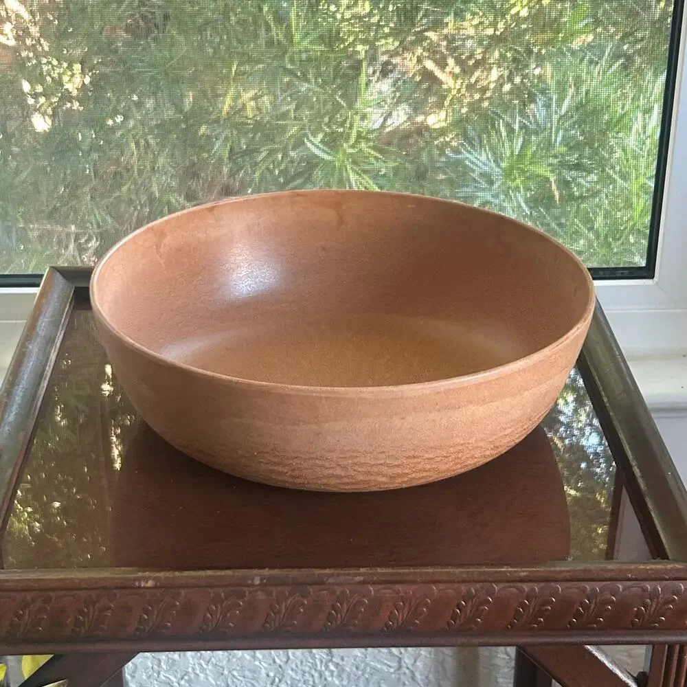 Vintage Fillinger’s Pressed Agatized Wood Salad Bowl 11.5” Sheboygan Wisconsin